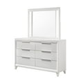 thumbnail image 3 of 6Pc White Finish King Size Bedroom Set Built in Lighting HB Upholstered Bed Bedroom Furniture, 3 of 7