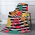 thumbnail image 3 of XMXT Flannel Warm Throw Blanket, Black Striped Leaves Bedroom Decor Blankets for Bed Couch Living Room, 50 x 70 inches, 3 of 9