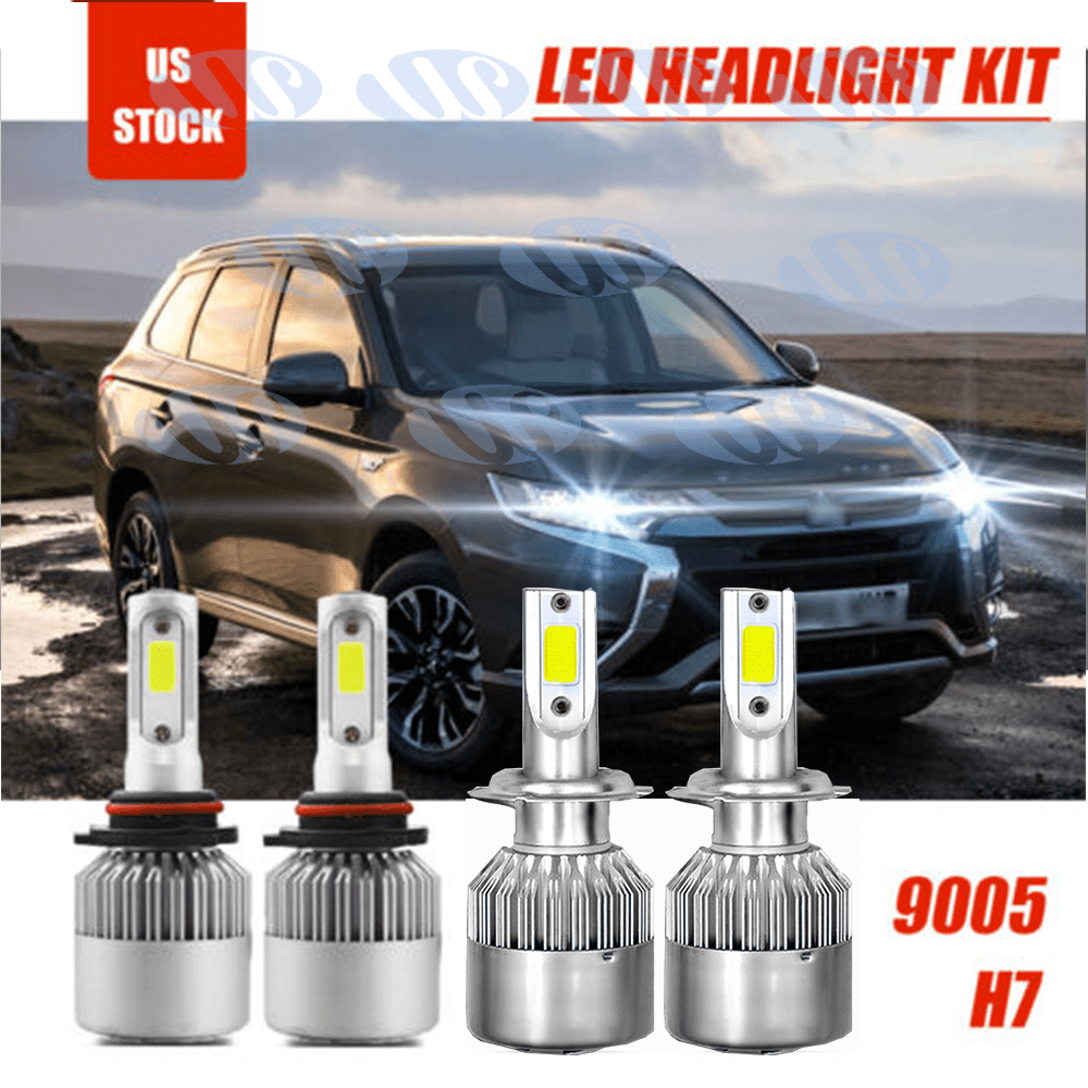 LED Headlight Kit H7 Bulbs 6000K for MITSUBISHI Outlander 2014-2019 Low Beam
