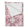 thumbnail image 2 of Abstract Soft Flannel Fleece Blanket, Optical Illusion Triangular Motifs Illustration Blush Tones Pattern, Cozy Plush for Indoor and Outdoor Use, 50" x 70", Baby Pink and Mauve Taupe, by Ambesonne, 2 of 5