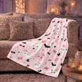 thumbnail image 6 of Cute Clouds with Bats Hearts and Bows, Playful Whimsical Style for Kids, Pink Kawaii Night Pattern and Birthday Gift, Cozy Flannel Blanket for Nursery and Bedroom, Home Decor, 6 of 9