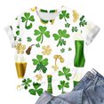 thumbnail image 5 of ChaoHeng Plus Size Women Tops and T-Shirts Womens Summer Crewneck Ladies' St. Patrick's Day Printed T-Shirt Round Neck Short Sleeved Top, 5 of 5
