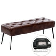 thumbnail image 6 of Duhome Faux Leather Upholstered Bench Mid-century Modern Tufted Dark Brown 1 Pcs, 6 of 11
