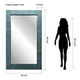 thumbnail image 5 of Empire Art Direct  80 x 48 in. Black on Blue Metallic Shagreen Leather Framed Occasional Beveled Mirror, 5 of 5