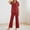 Red, variant on Women's Casual V Neck Trousers Suit Set Comfortable Wear For Daily Outfits Vacation Outfits Versatile Stretch Pants Outfit For Spring Summer Fall Graduation Outfits for Juniors Womens Dressy Rompers