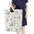 thumbnail image 4 of Yayeee Freestanding Laundry Hamper with Handle Collapsible Large Storage Basket for Clothes, Watercolor Forest Pattern, 4 of 7