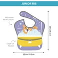 thumbnail image 4 of Bingfone Mess-Proof Baby Bib - Waterproof Bib For Baby Boy Or Girl With Food Catcher Pocket, Unisex-Corgi Washing In Bathtub, 4 of 8