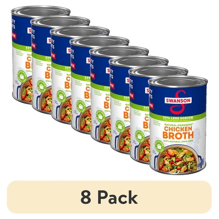 (8 pack) Swanson Natural Goodness 33% Less Sodium Chicken Broth, 14.5 oz Can