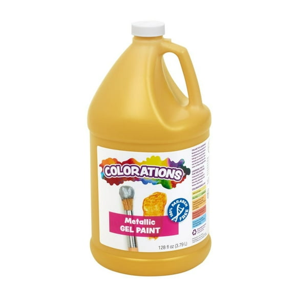 Colorations Paraben-Free Metallic Gel Paint, Gold - 1 Gallon