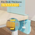 thumbnail image 2 of Clamp-on Desk Pegboard,Desk Side Storage,Steel Privacy Panel,No Drill Side Desk Organizer with Pen Holder,Table Side Organizer Laptop Holder for Office and Home (Blue), 2 of 12