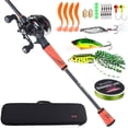 thumbnail image 1 of Sougayilang Casting Fishing Rod and Baitcasting Fishing Reel Full Kits with Carrier Bag and Fishing Lures, 1 of 8
