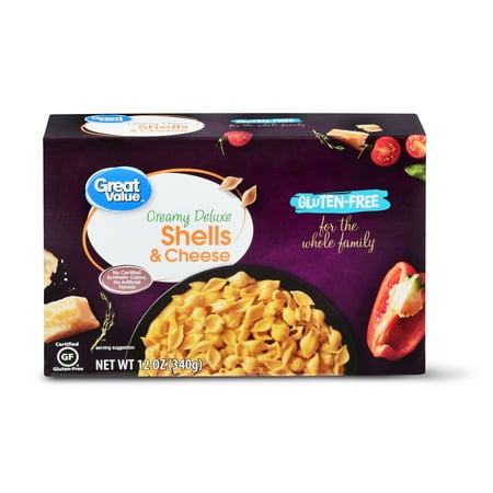 (4 Pack) Great Value Gluten-Free Creamy Deluxe Shells & Cheese, 12