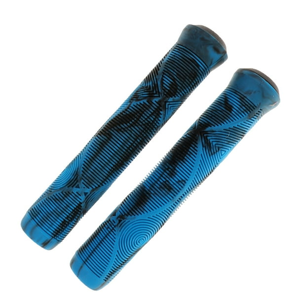 2 Piezas Empuñaduras de Manillar de Bicicleta Manillar BMX Antideslizantes Tubo de Extremos con Bloqueo - azul negro Sunnimix Empuñaduras de manillar