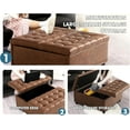 thumbnail image 7 of Grepatio 35.5" Large Square Storage Ottoman, Lift Top Ottoman Square  with Storage, Tufted Upholstered Ottomans, Ottomans Coffee Tables for Living Room, Bedroom (Brown), 7 of 7