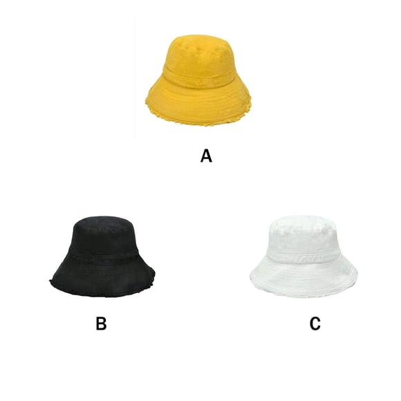kurtrusly Anti-sun Hats All-match Solid Color Cotton Suncreen Summer Women Caps Daily Wear Wide Brim Fisherman Hat Teenager Adults White