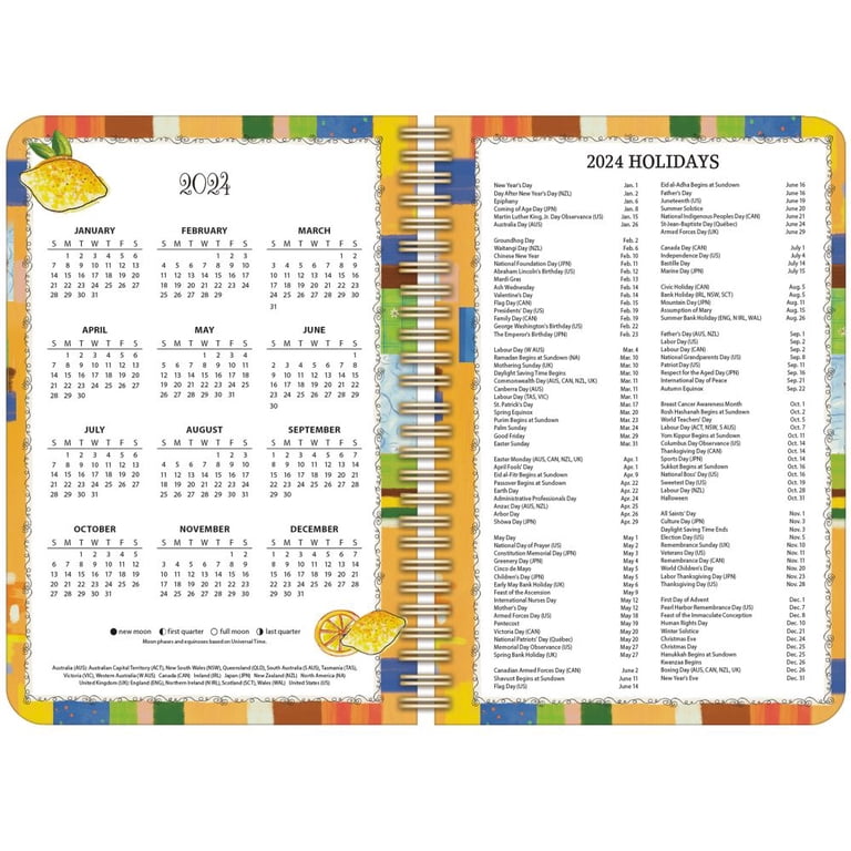 LANG Happy Life 2023 Spiral Engagement Planner – Weekly & Monthly Views, Colorful Art, Address Pages