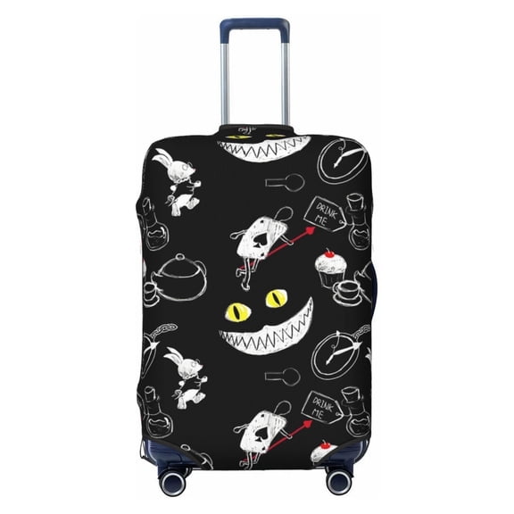 Alice In Wonderland Pattern Luggage Cover Approved Travel Suitcase Protector Elastic Washable Baggage Covers For 25-28 Inch Luggage