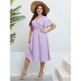 thumbnail image 4 of AURA Women’s Plus Size Dress V-Neck A-Line Midi Casual Summer Dress 1XL–4XL, 4 of 6