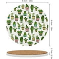 thumbnail image 2 of Round Drink Coasters, 6 Pcs Flowers in Pots Absorbent Ceramic Coaster with Cork Base for Coffee Cups Housewarming Gift for Home Decor, 2 of 5