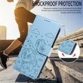 thumbnail image 6 of For Google Pixel 9a Dog Embossing Leather Phone Case with RFID Blocking Card Slot Wallet Magnetic Clasp Lanyard Flip Stand Case,blue,For Google Pixel 9a, 6 of 8