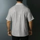 thumbnail image 5 of Blusa y camisa de manga corta con cuello vuelto para hombre, camisa de manga corta con botones y solapa de color liso, blusa para hombre, 5 of 6