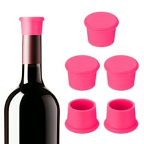 Uxcell Silicone Wine Stoppers, Reusable Bottle Cover Wine Corks Bottle Caps Wine Saver Seal Keep Fresh for Beer Beverage Drink Rose