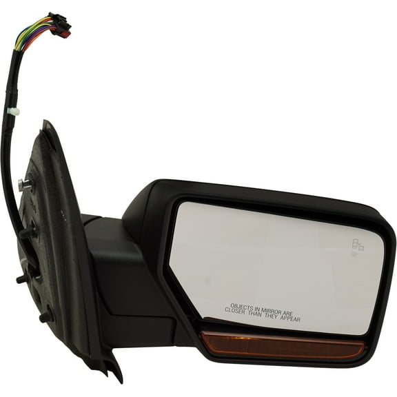 MIRROR Compatible For 2015-2017 Ford Expedition Right Passenger Heated Power Glass Folding In-housing Signal Light With memory Textured Black