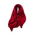 thumbnail image 2 of Lumtrix Fall Winter Scarf Solid Color Tassel Shawl Soft Lofty Feel 76.77 in Unisex Scarf Wrap A One Size, 2 of 5