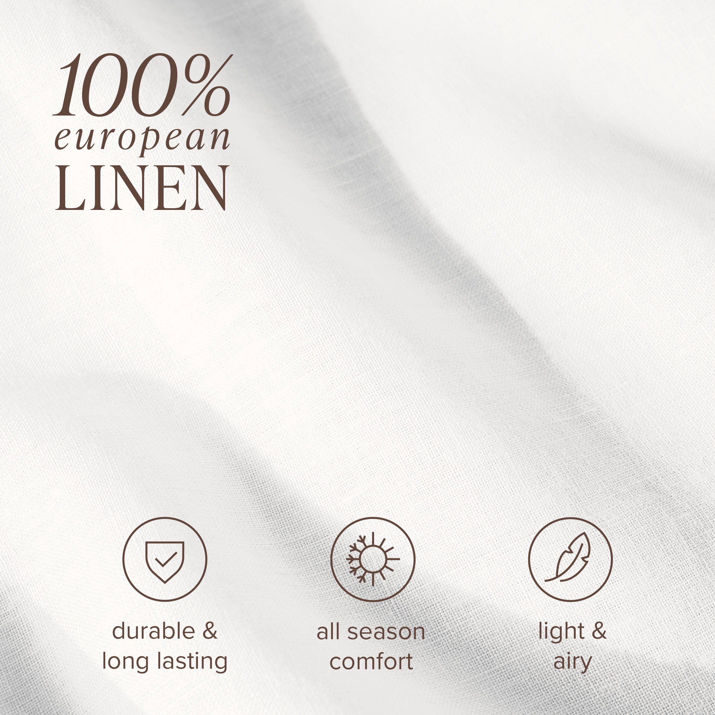 Bare Home Linen Duvet Cover Set - Lightweight & Breathable - Twin/Twin XL, White, 2-Pieces