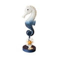 thumbnail image 2 of WLPZXP Decorative seahorse figurines, seahorse statue, rustic wooden sculpture, coastal Dark Blue, 2 of 9