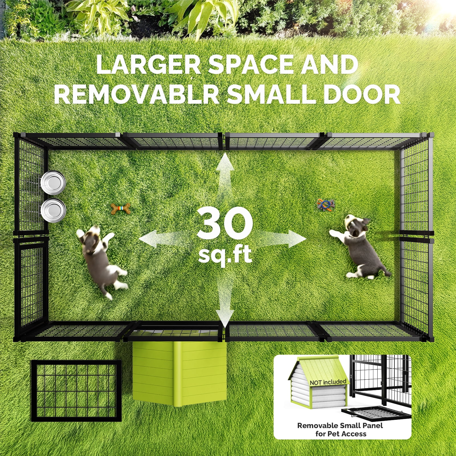 Sino Luban Outdoor Dog Kennel, Dog Run for Outdoor, Large Dog Pens Cage with Roof Waterproof for Large to Medium Dog Outside 8ft x 4ft x 6ft
