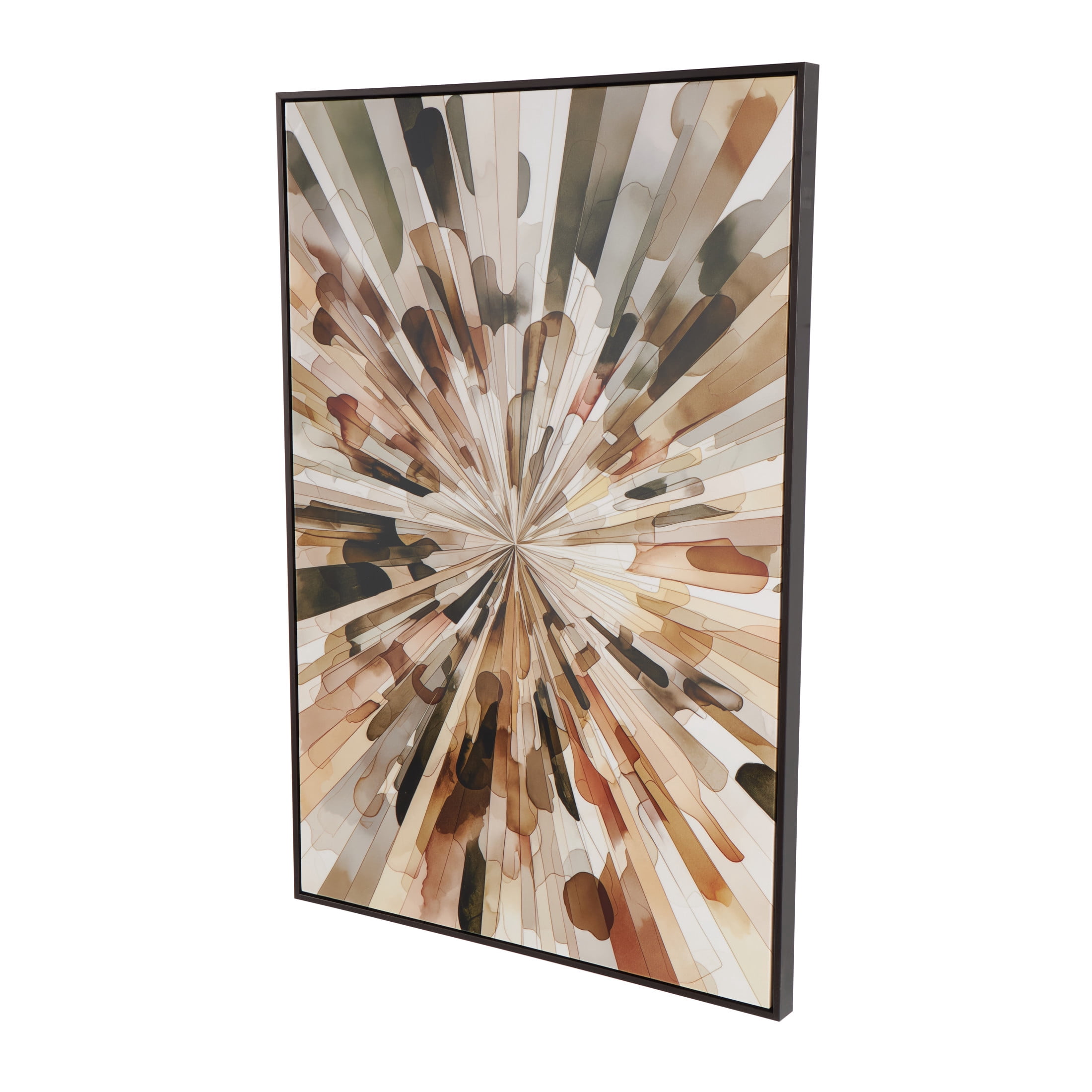 33" x 48" Abstract Sunburst Framed Wall Art with Black Frame, by DecMode