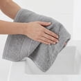 thumbnail image 4 of REGALWOVEN 2 Pack Luxury Striped Cotton Hand Towels, Ultra Soft Absorbent Quick Dry Bath Towels for Bathroom, Kitchen, Spa, Hotel Grey 29" x 13", 4 of 7