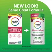 Womens One Daily Multivitamin | 60 Vegetarian Caplets | Non-GMO Project Verified | by Rainbow Light
