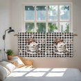 thumbnail image 4 of Coffee Gnomes Tier Curtains, Farmhouse Brown Bean Plaid Black Grey Light Filtering Kitchen Curtains, 2Pcs Rod Pocket Half Window Treatments Panels for Sink Cafe Cabinet Camper 27.5x24 Inches, 4 of 9