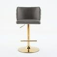 thumbnail image 2 of DUOSONG A&A Furniture,Swivel Barstools Adjusatble Seat Height With Gold-Plating Base, Classic Velvet Upholstered Bar Stools With The Whole Back Tufted, For Home Pub And Kitchen Island,Gray, Set Of 2, 2 of 19