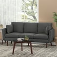 thumbnail image 2 of Accent Upholstered Sofa, Mid-Century Modern Couch, 3 Seater Couch with Wooden Support Legs, Couch Sofa for Guest Room Office Living Room Bedroom Bonus Room, 2 of 9