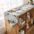 thumbnail image 4 of Orange Blue Fall Table Runner Linen Burlap Table Runner 90 Inches Long Thanksgiving Eucalyptus Berry Leaves Beige Dresser Scarves for Kitchen Island Coffee Dining Room Party Holiday Decor 13"x90", 4 of 8