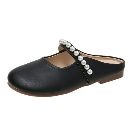

SEMIMAY Women Casual Shoes New Pattern Spring And Summer Fashion Pearl Decoration Square Heel Comfortable Solid Color Sandals