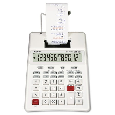 Canon P23-DHV-G 12-Digit Palm Printing Calculator, Purple/Red Print, 2.3 Lines/Sec