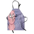 thumbnail image 1 of Pig Apron, Singing Farm Animal on a Grunge Background with Star Motifs, Unisex Kitchen Bib with Adjustable Neck for Cooking Gardening, Adult Size, Ceil Blue Pink, by Ambesonne, 1 of 4