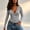 Light Ashy, variant on Long Sleeve Deep V Wrap Shirt for Women Crop Top Casual Blouse Cute Going Out Tee with Knot Front Style (Black,L)