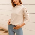 thumbnail image 1 of Blusa de manga larga para mujer, blusa de manga larga, suéter con cuello redondo, blusa de manga larga confiable y duradera, 1 of 6