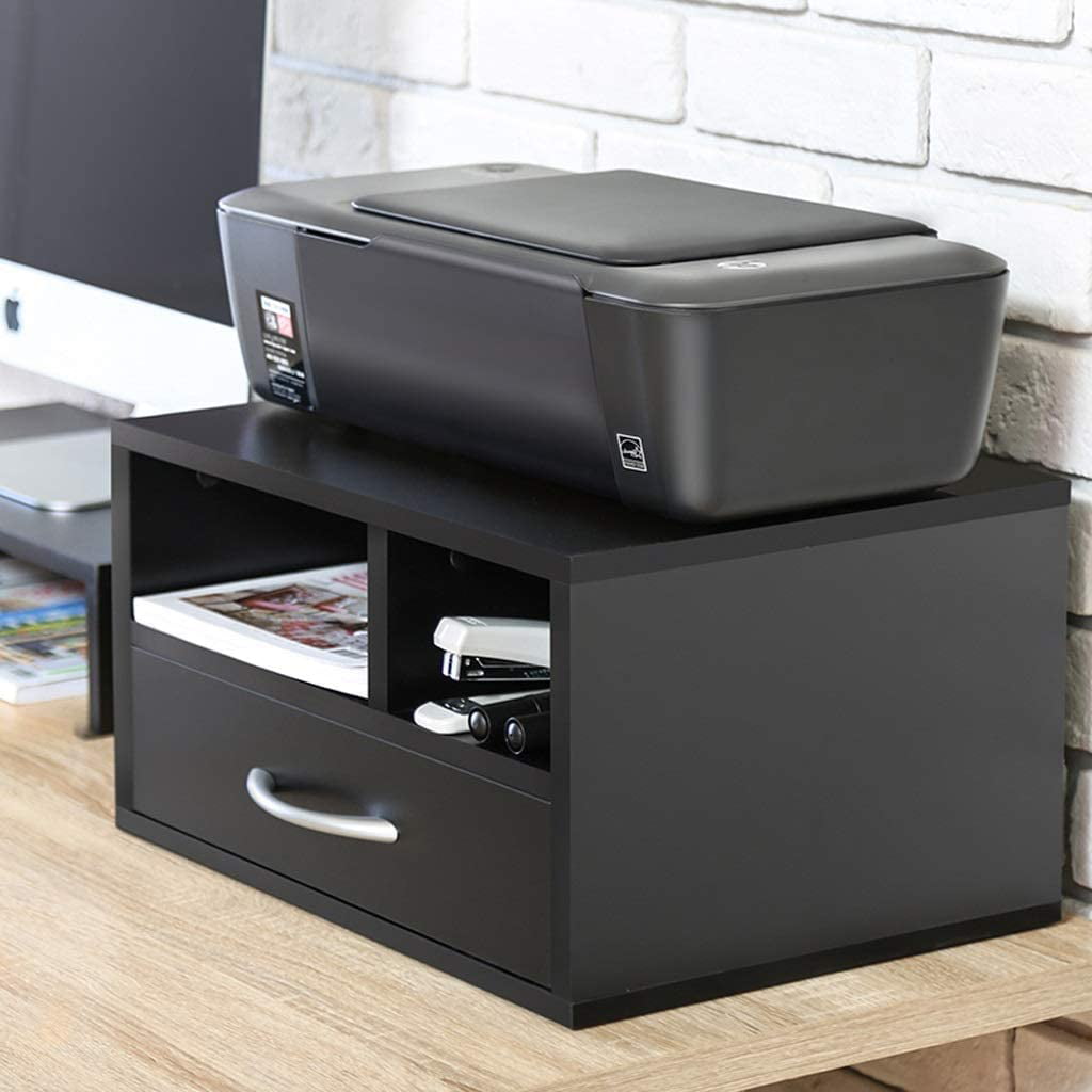 Printer Desktop Stands Platforms Stands Multifunction printer rack double kitchen storage rack solid wood home arm Size : 43cm/16.9inch 