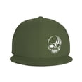 thumbnail image 3 of DouZhe Flat Brim Cap Snapback Hat, Tribal Style Skull Prints Adjustable Green Adult Baseball Cap, 3 of 6