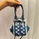 thumbnail image 4 of Nuevo bolso de mano de mezclilla con letras bordadas, bolso de mano con borlas de un solo hombro para mujer, bolso de nicho, 4 of 5
