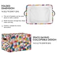 thumbnail image 2 of Yayeee Canvas Storage Basket with Handles for Shelves Fabric Bins Closet Organizer, Dark Colorful Circles, 2 of 8