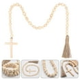 thumbnail image 2 of Jierger 35.3 Inch Decorative Beads Beaded Decor Style Wood Beads String Decor Beads String Adornment Beads String with Tassel Wood Garland Beads Beaded Decoration, 2 of 9