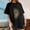 Black, variant on Babysbule Women's Tops Women's Fashion Casual Sun Moon Skull Print Round Neck Short Sleeve Top T-shirt