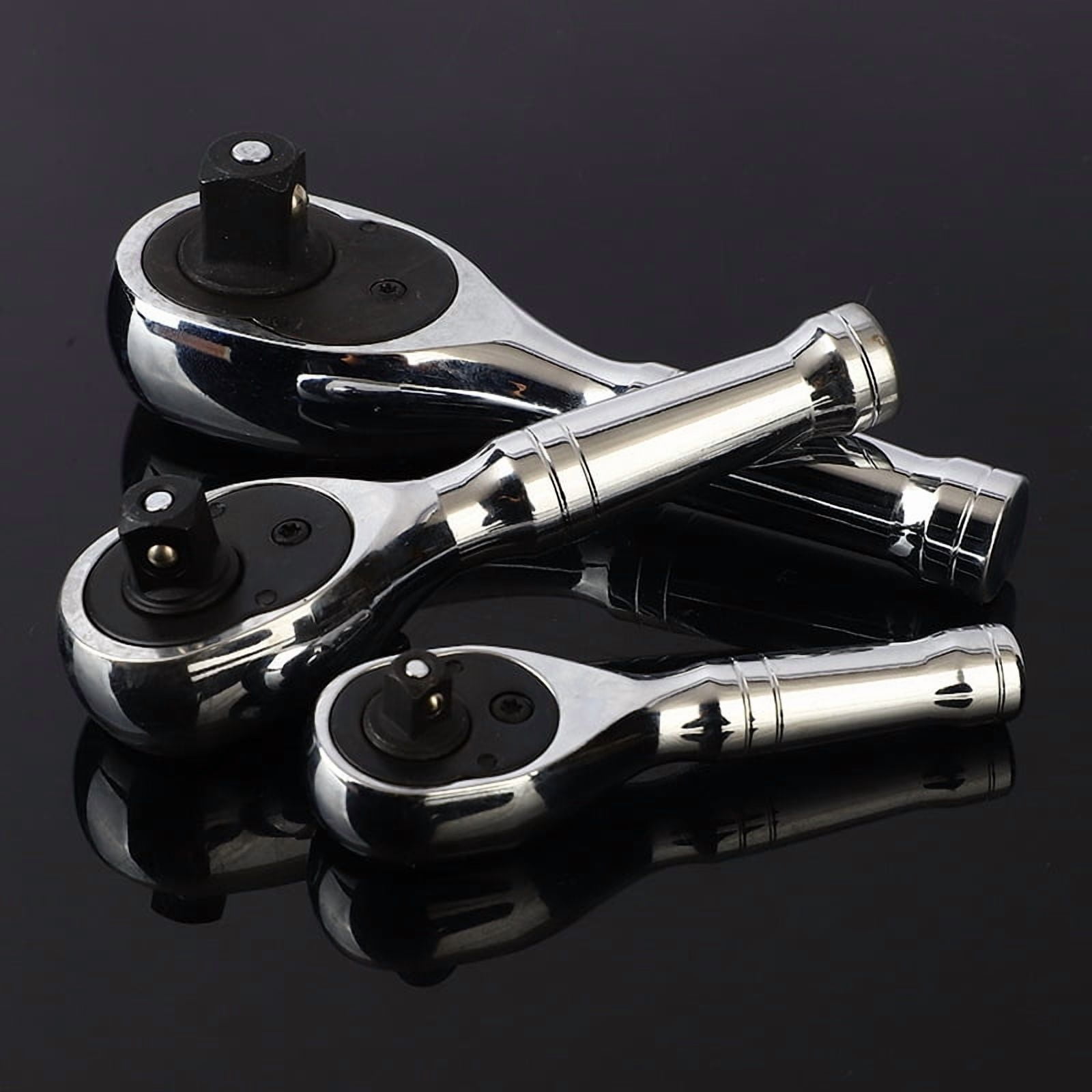 Ratchet Set, 1/4", 3/8", 1/2" Drive Ratchet Handle Wrench 72-Tooth Quick-Release Reversible, Gift for Men Mechanic Hand Tools